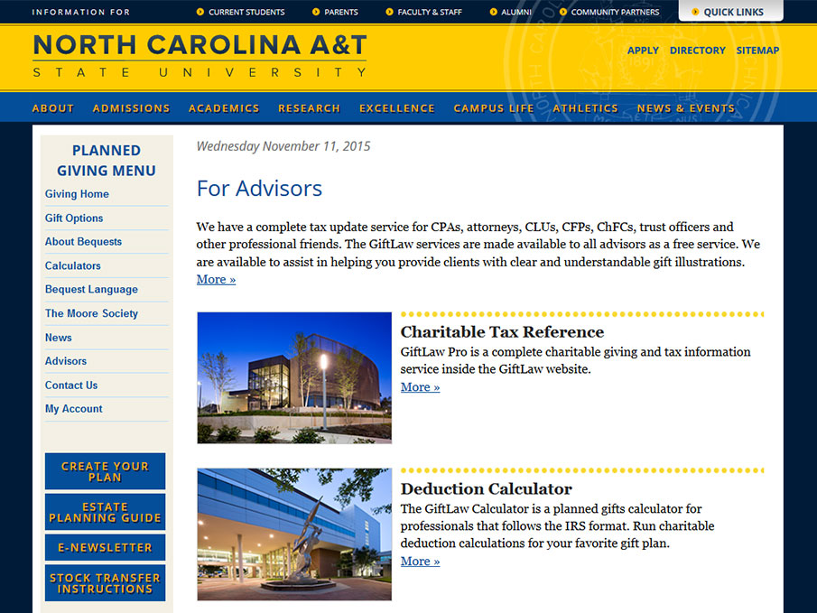 N. Carolina A&T State University (Main Advisors Page)