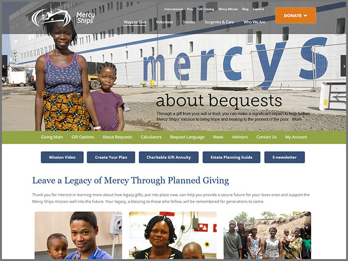 Mercy Ships' Award Winning Website